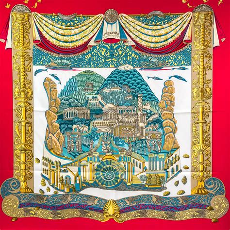 hermes paris silk a faivre|L’Atlantide Hermes Silk Scarf by Annie Faivre – 1995.